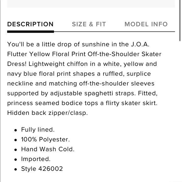 J.O.A Yellow Floral Flutter sleeve dress - Picture 5 of 8